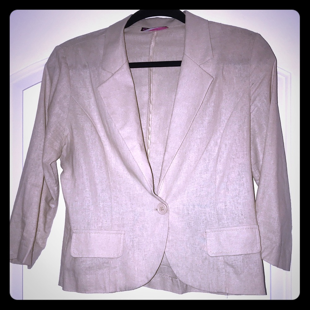 Beige Linen Blazer
